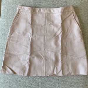 Zara / Pink Faux Leather Mini Skirt / Size L